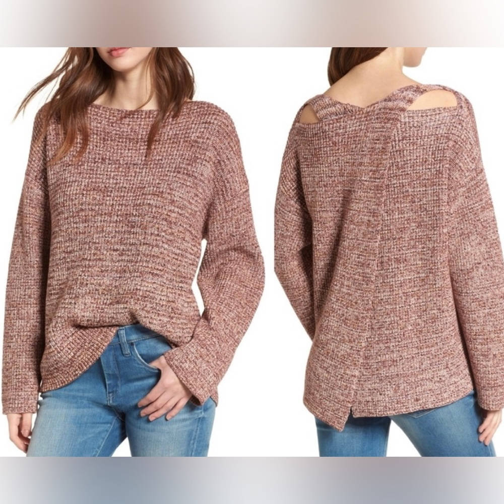 Blank NYC Cut-Out Shoulder Knit Sweater